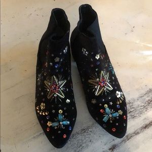 Sequin & Gem studded booties
